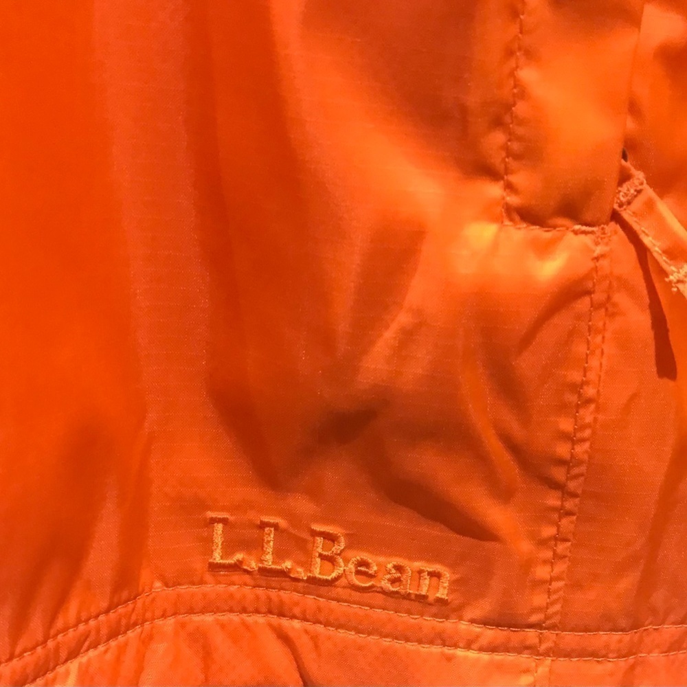 L.L. Bean Women's Misses Size M Reg Orange Stowaway Windbreaker Hooded Jacket - Picture 14 of 16